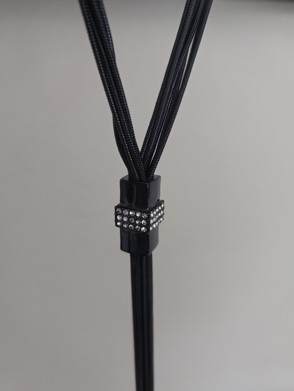 White House Black Market Gunmetal Multi-Strand Lariat Tassel Necklace